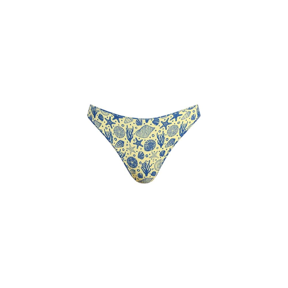 Berlook Magic Reversible Bikini Bottoms Medium Blue Yellow Coral Reef Starfish